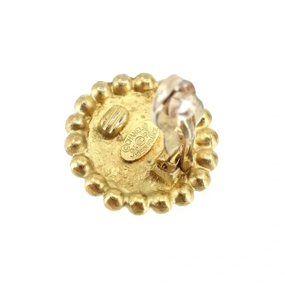 Chanel authentic vintage earrings clip on earrings gold black! Classy+Beautiful💄 - Picture 3 of 6